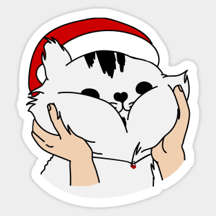 Cute funny christmas cat Sticker